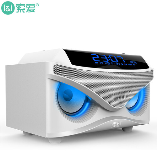 索爱（soaiy ）S68 蓝牙音箱电脑音响 智能户外低音炮 闹钟收音机插卡便携式广场舞扩音器 时尚白