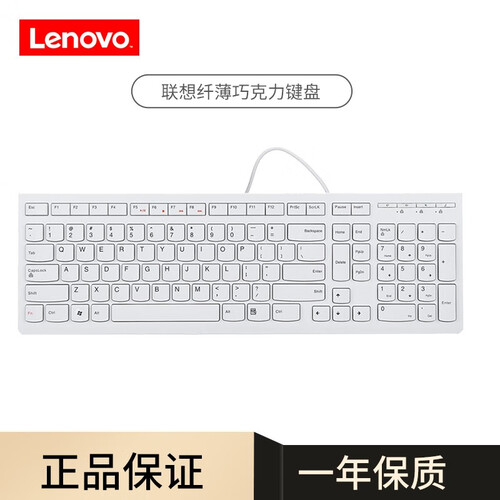 联想（Lenovo） USB家用办公有线键盘（笔记本台式电脑通用USB/PS2可选） K5819 白色