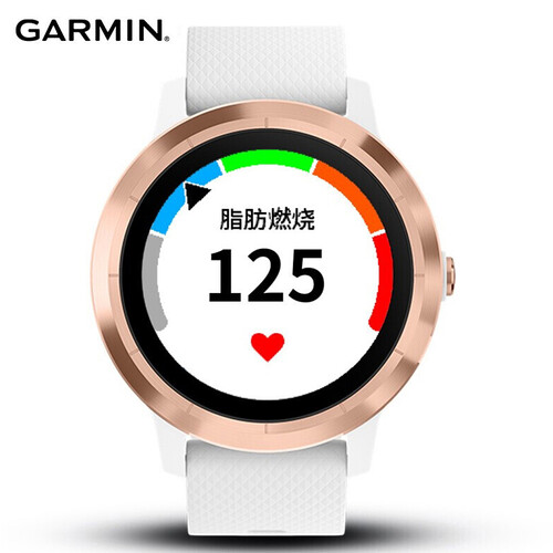 佳明（GARMIN）vivoactive3 GPS定位智能运动支付手表跑步骑行游泳来电提醒运动睡眠监测50米防水 白色玫瑰金