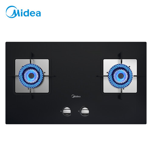 美的（Midea）燃气灶 黑晶面板 钢化玻璃 多重防护 大火力 JZT-Q216B （天然气）