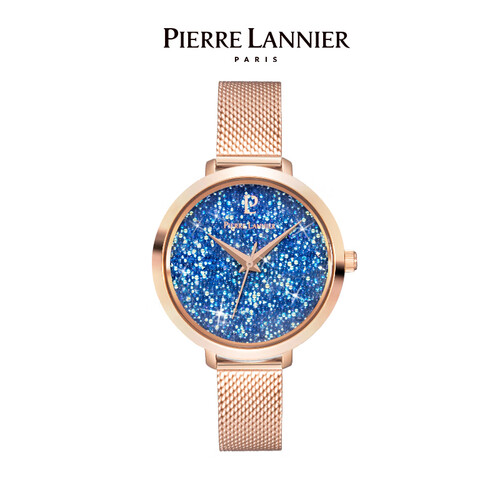 连尼亚（PIERRE LANNIER）法国进口女士满天星手表 施华洛世奇星钻系列36mm水晶表盘小众石英女表PL-097M968