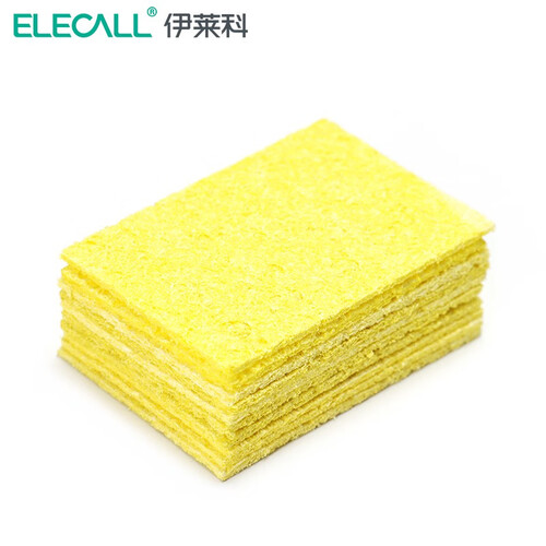 伊莱科 电烙铁烙铁头清洁海绵 高温海绵 烙铁头去氧化海绵 电洛铁电铬铁去氧化海绵 方海绵 10个