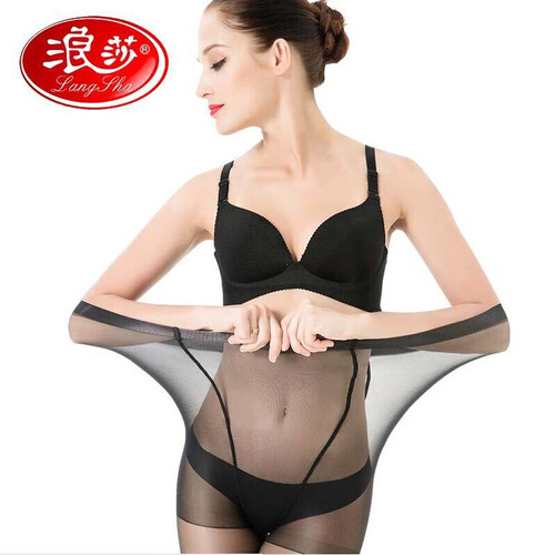 浪莎丝袜连裤袜女特大宽体胖MM双面加档性感加肥加大码显瘦袜子 双档特大宽体 灰色1双