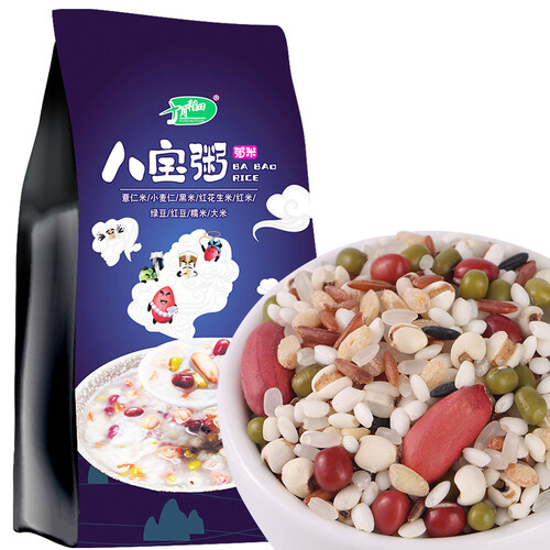京东超市十月稻田 八宝粥米（红豆 小麦仁 糯米 绿豆 黑米 薏仁米等 杂粮 腊八粥料 大米伴侣） 1kg