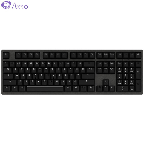 AKKO 3108DS 机械键盘 有线键盘 游戏键盘 电竞 全尺寸 108键 吃鸡键盘 绝地求生 Cherry 黑色 樱桃红轴 自营