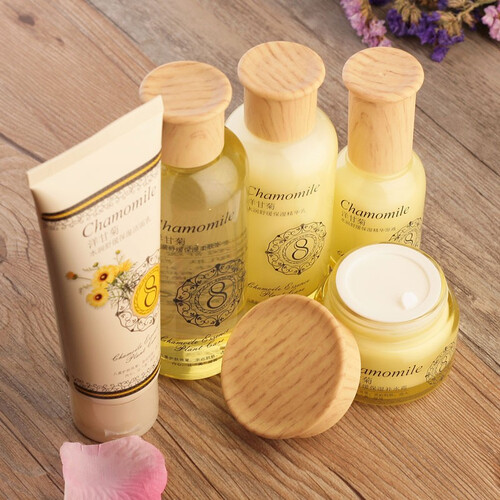 【专柜正品】洋甘菊化妆品正品补水保湿天然控油植物纯收缩毛孔学生敏感肌肤去红血丝护肤品套装女孕妇可用 草本护肤五件套眼霜款