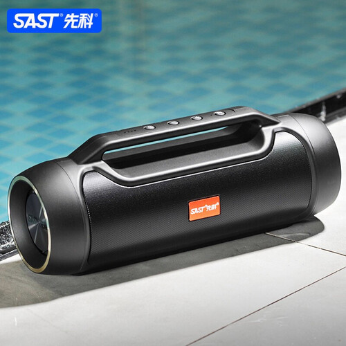 先科（SAST） V8蓝牙音箱 24W大功率大音量无线便携播放器电脑户外广场舞低音炮高音质音响 黑色+送制定便携背包+音频线