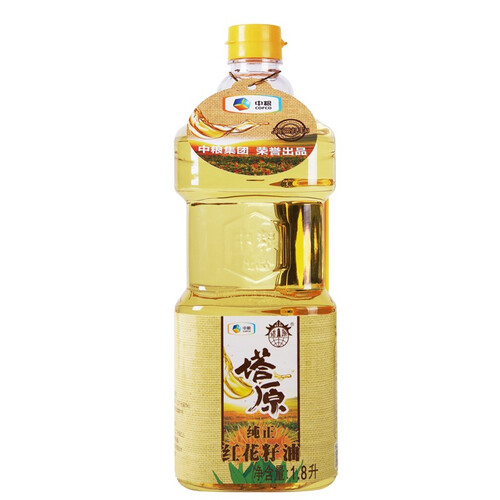 中粮塔原红花籽油1.8L 物理压榨一级食用油新疆特产红花籽油植物油