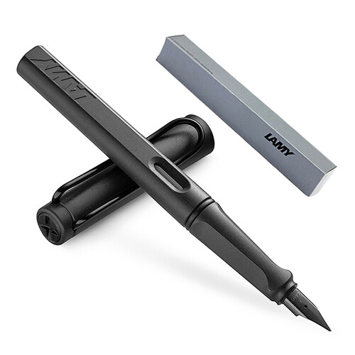海囤全球德国进口 凌美(LAMY)钢笔签字笔墨水笔Safari狩猎者礼品笔 磨砂黑F尖成人学生练字笔（德国银灰环保盒装）