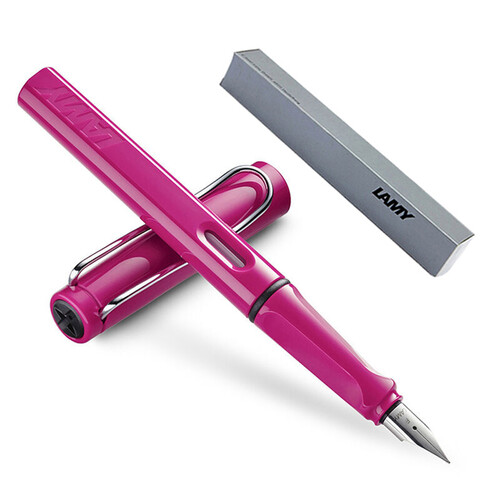 海囤全球德国进口 凌(LAMY)钢笔签字笔墨水笔Safari狩猎者商务办公礼品笔 粉色F尖练字钢笔（德国银灰环保盒装）