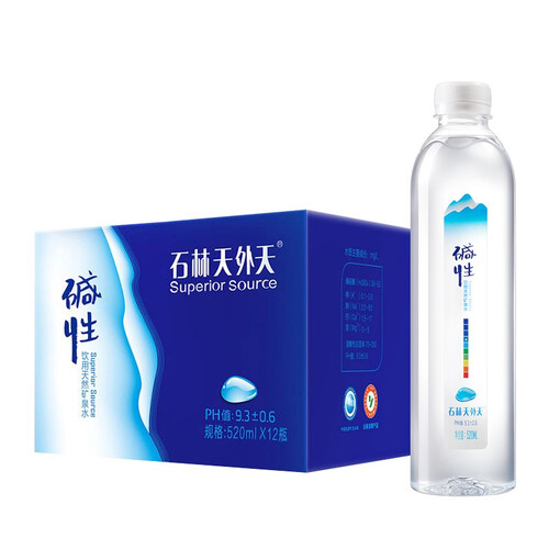 京东超市石林天外天 饮用云南天然矿泉水 520ml*12瓶   整箱装
