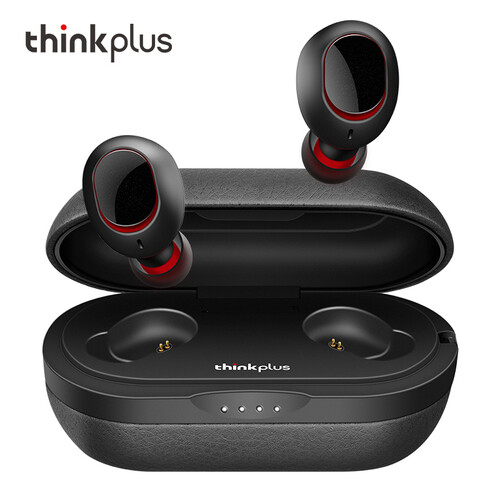 thinkplus 5.0真无线蓝牙耳机 入耳式运动跑步HiFi商务双耳手机降噪耳机 苹果安卓通用迷你防水TW80 pro版