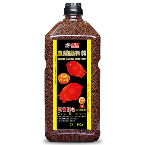 京东超市德瑞水族 血鹦鹉鱼增红增色饲料 红鹦鹉鱼食鱼粮 1300g