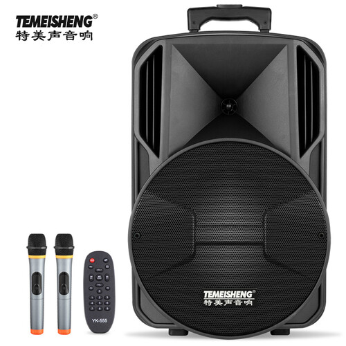 特美声 TEMEISHENG 天籁15号 15英寸广场舞音响 蓝牙音箱户外拉杆便携音响大功率低音
