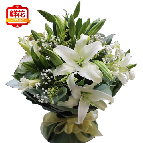 千柏怡香水百合鲜花速递全国配送重庆北京鲜花上海成都花店广州杭州送花实体百合花束同城配送礼品玫瑰花 33朵香水百合A款