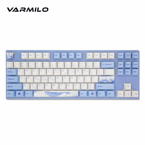 阿米洛（Varmilo） 海韵主题款 静电容机械轴/樱桃轴 程序员优选机械键盘  办公游戏机械键盘 海韵VD87键蓝牙有线键盘 cherry茶轴无灯