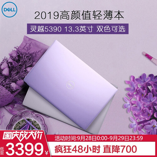戴尔（DELL）灵越5390 13.3英寸燃5000金属超极轻薄手提商务学生女笔记本电脑 星光银【72%高色域】 【旗舰版】8代酷睿/4G/512G全固态