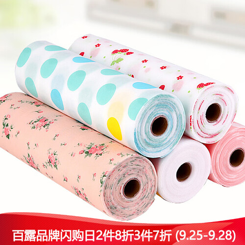 百露 橱柜垫抽屉垫纸衣柜厨房防水垫纸抽屉垫鞋柜垫子 随机色(约30*300cm)