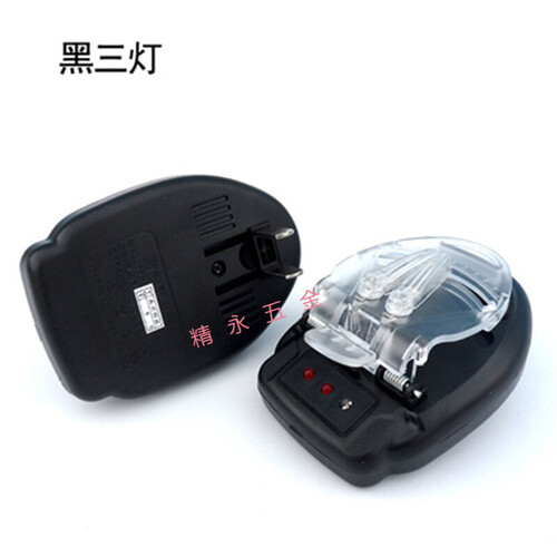黑三七彩灯LED显示通用型多功能旅行座充老式手机电池充电器 经典黑三灯万能充