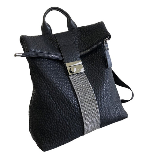 2019新款双肩包女韩版时尚潮流大容量旅行背包羊皮百搭女士包 黑色