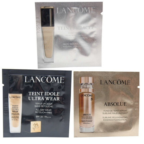 兰蔻（LANCOME） 兰蔻粉底液  遮瑕 控油 体验装：菁纯1片+薄纱1片+持妆1片