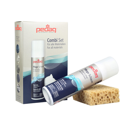 PEDAG 泡沫清洁剂绒面皮磨砂皮油蜡皮皮衣皮鞋沙发清洁去污护理皮革去污皮具清洁 绒面皮清洁+海棉+麂皮刷+生胶片