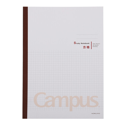 日本国誉(KOKUYO)Campus 5mm方格本学生学习本笔记本子胶装本 B5/30页 奶白 3本装WCN-CNB1338