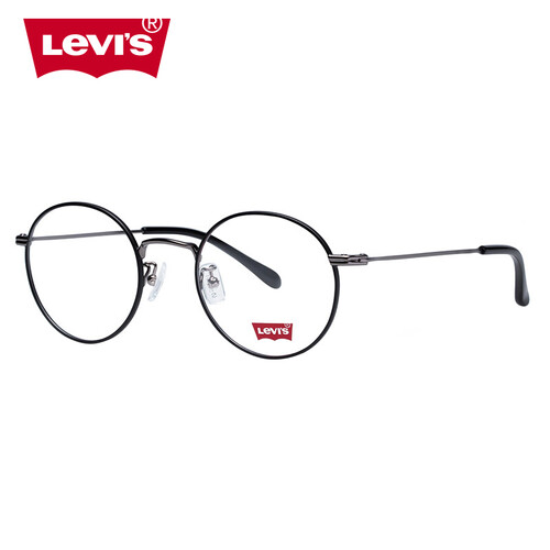 李维斯（Levi's）眼镜框 金属圆框男复古时尚黑色女款近视光学镜架LS5237Z-C03-48mm