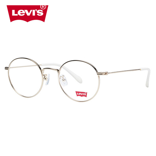 李维斯（Levi's）眼镜框 金属圆框男复古时尚金色女款近视光学镜架LS5237Z-C01-48mm