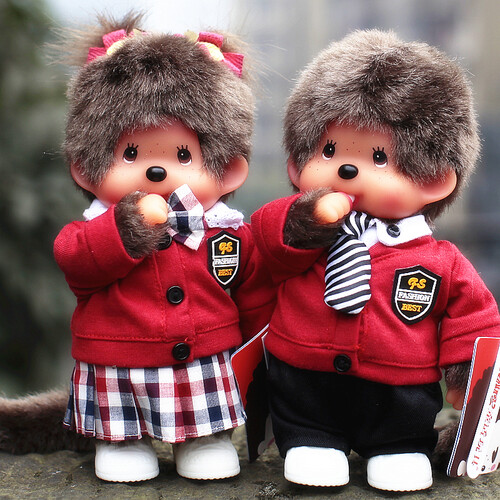 蒙奇奇公仔娃娃情侣一对毛绒玩具女生女孩女朋友生日礼物正版萌琪琪猴子蒙琪琪玩偶可爱萌奇奇布娃娃 蒙奇奇65+66 方形礼品盒包装