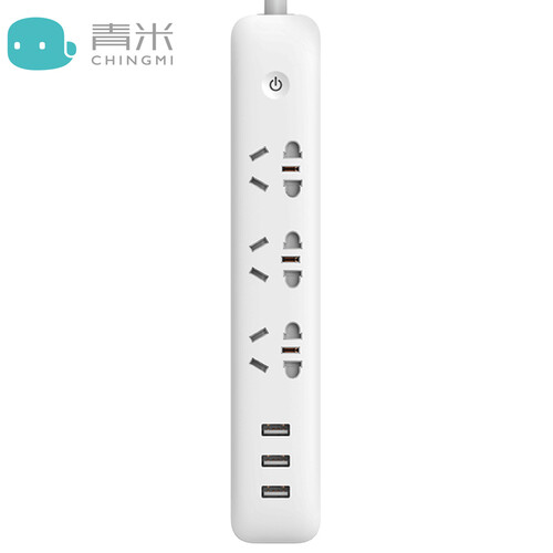 青米（CHING MI）wifi智能插座插排插线板小米米家app手机远程开关/定时计时电量统计/包邮 wifi智能3位+3USB充电/2米