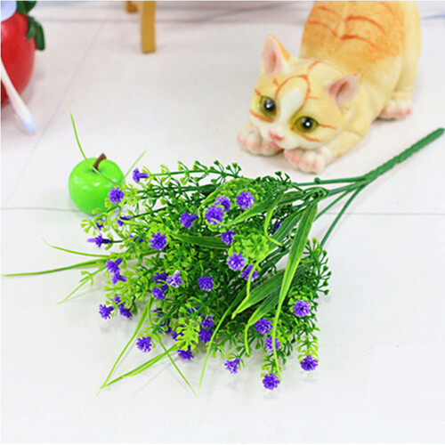 礼赫家饰 6束包邮仿真花束小雏菊舞蹈假花装饰小把塑料花婚庆花槽插花绢花 紫色满天星水草一束价格