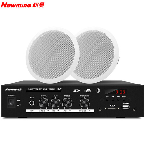 纽曼( Newmine) R12 吸顶喇叭音响功放套装 吊顶背景音乐公共广播音箱系统 一拖二