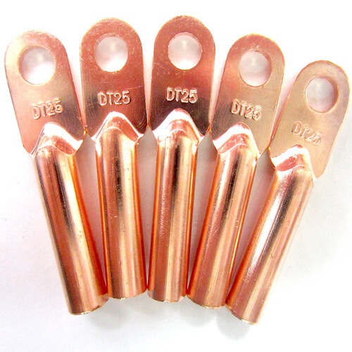 DT紫铜铜鼻子线耳铜接线端子堵油电缆铜接头-16/25/70/95/120平方 DT-16