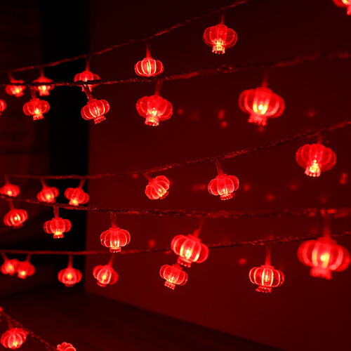 美青（MEIQING） 中秋节灯笼串国庆装饰品套装灯笼LED中国结彩灯闪灯串灯户外节日喜庆 5米40灯红灯笼【插电款】