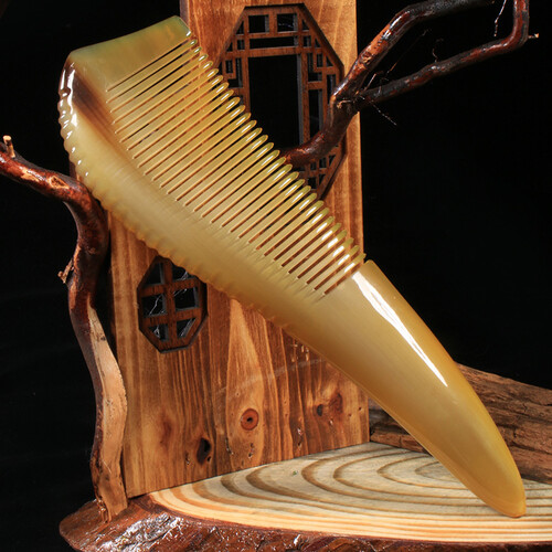 正品牛角梳天然顺发梳纯梳子牦牛角梳子手工卷发梳 18cm 家用推荐