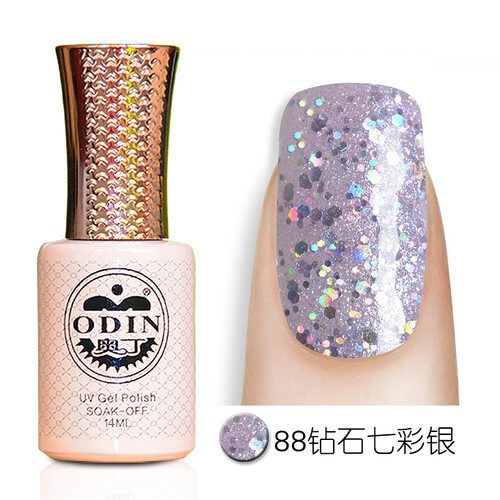 奥丁（ODIN） 奥丁可卸甲油胶光疗芭比胶美甲闪粉亮片指甲油胶73-96号批发 88 钻石七彩银
