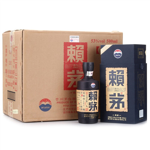京东超市茅台 赖茅 传承蓝 53度 500ml*6瓶 整箱装 酱香型白酒（新老包装随机发货）