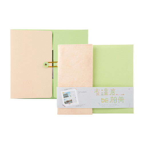 kinbor 大号旅行相册本礼盒套装/DIY手工影集薄附贴纸 绿黄DTB40019
