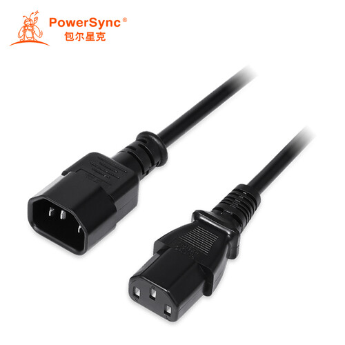 包尔星克 PDU电源延长线 C13转C14 1.8米 黑色（PowerSync） PWC-GPCMF180