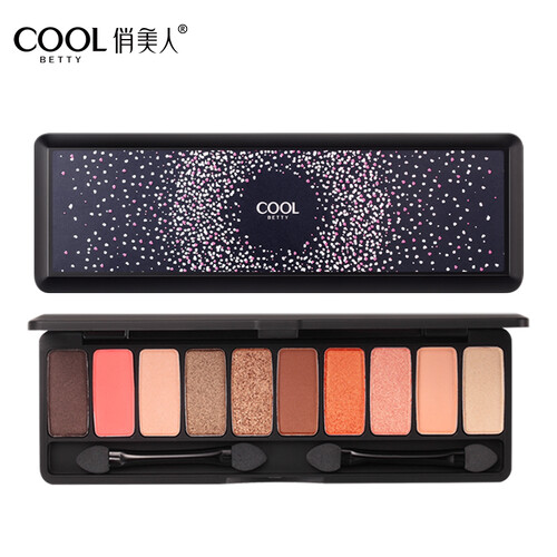 俏美人（CoolBetty） 十色眼影盘大地西柚桃花妆珠光哑光眼影笔易上色彩妆盘套装 03#西柚橘色系