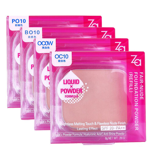 ZA姬芮灵透晶妍粉饼(粉芯)凝致亲颜干湿两用粉饼粉芯 遮瑕四色可选 OCOW靓白色
