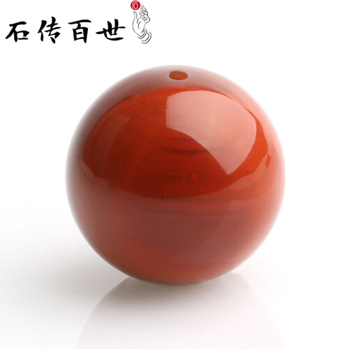 石传百世 7A级天然南红玛瑙手链散珠玛瑙手串三通佛头桶珠腰珠顶珠配件套装 DIY手工饰品配件 圆珠单颗珠径12毫米