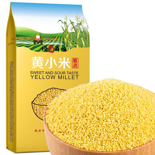 京东超市悦谷百味 黄小米 1kg（五谷杂粮 吃的食用小米 月子米 小黄米 大米伴侣 粥米搭档 东北 粗粮 真空装）