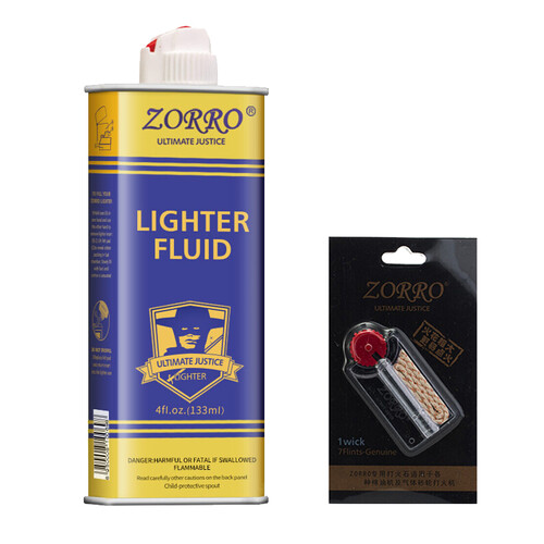 原装zorro佐罗打火机通用煤油专用配件通用 133ml蓝油+7火石+1棉芯