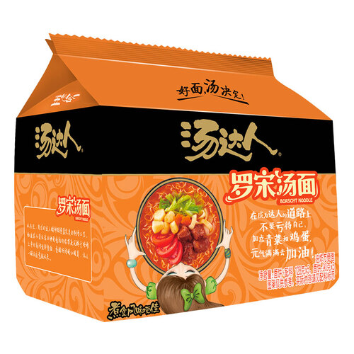 京东超市统一 方便面 汤达人 罗宋汤面 五连包