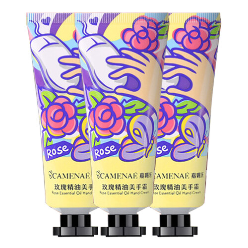 嘉媚乐（CAMENAE） 嘉媚乐玫瑰护手霜丝滑润手霜 玫瑰精油美手霜3支共120g