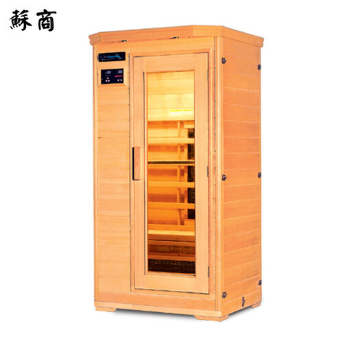 蘇商 远红外光波桑拿汗蒸家用养生桑拿房汗蒸浴箱铁杉木制商用汗蒸 标准单人款
