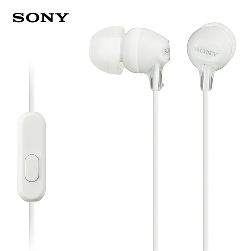 索尼（SONY） MDR-EX15AP 入耳式智能手机通话耳机, 兼容多种智能手机 白色