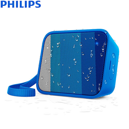 飞利浦(PHILIPS)BT110A 音乐魔盒 蓝牙音箱 防水便携迷你音响 手机/电脑外响 低音炮 户外运动 免提通话 蓝色